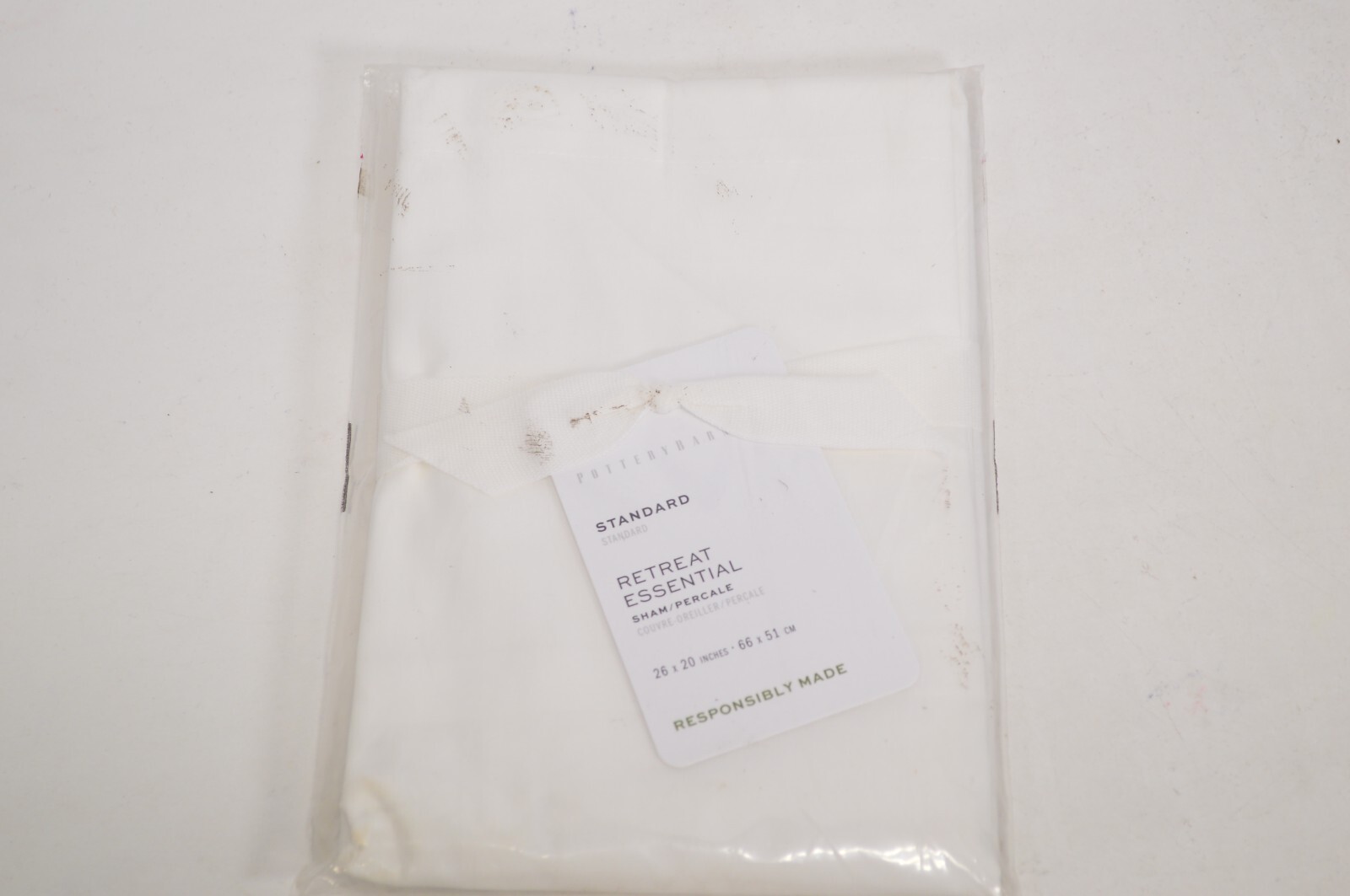 NEW Pottery Barn Retreat Essential Standard White Sham