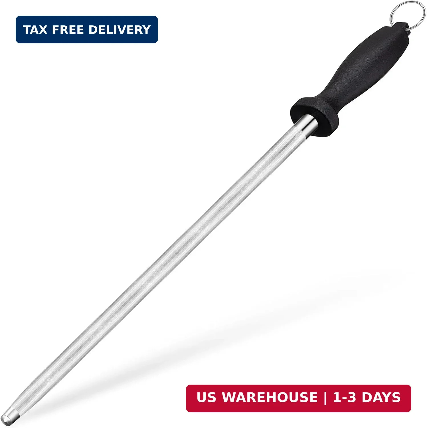Kitchen Knife Sharpener Rod-12 Inches Professional Carbon Steel Knife Sharpening