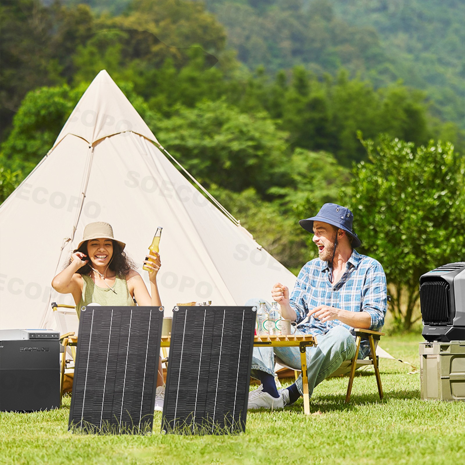 1600W Solar Panel Kit - 2 x800W + 100A Controller + Extension Cord Multi-Scene