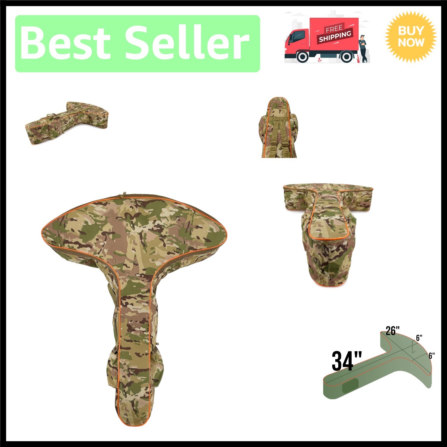 Durable Waterproof Tactical Crossbow Case - Soft Camo Bag with Padded Protection