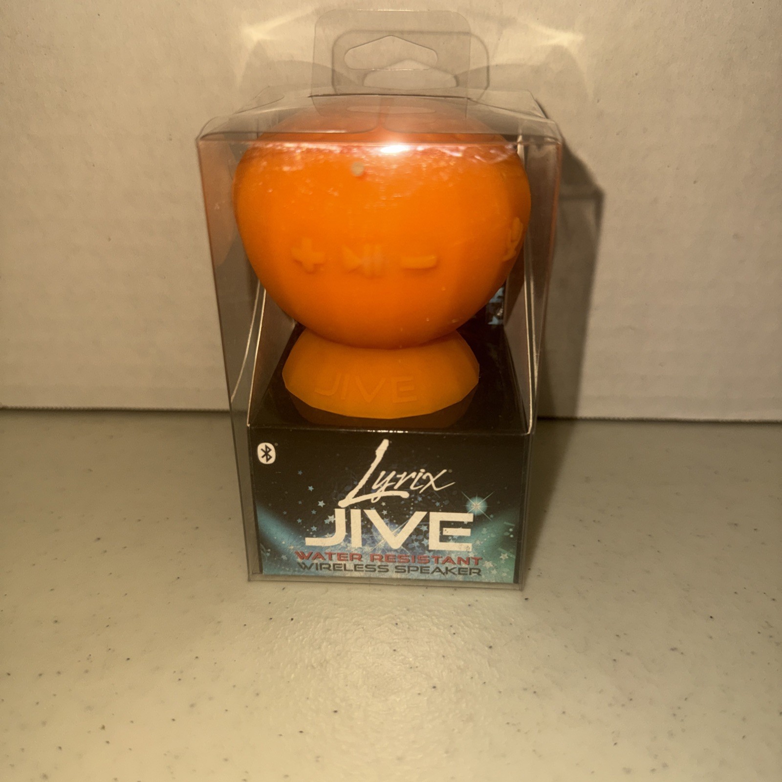 Lyrix Jive Waterproof Wireless Bluetooth Speaker Neon Orange Alien Design 2015