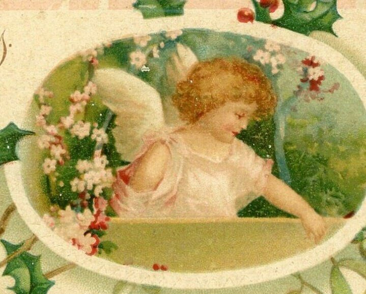 Happy Christmas Postcard Germany Embossed International Art Pub Co NY Series 696