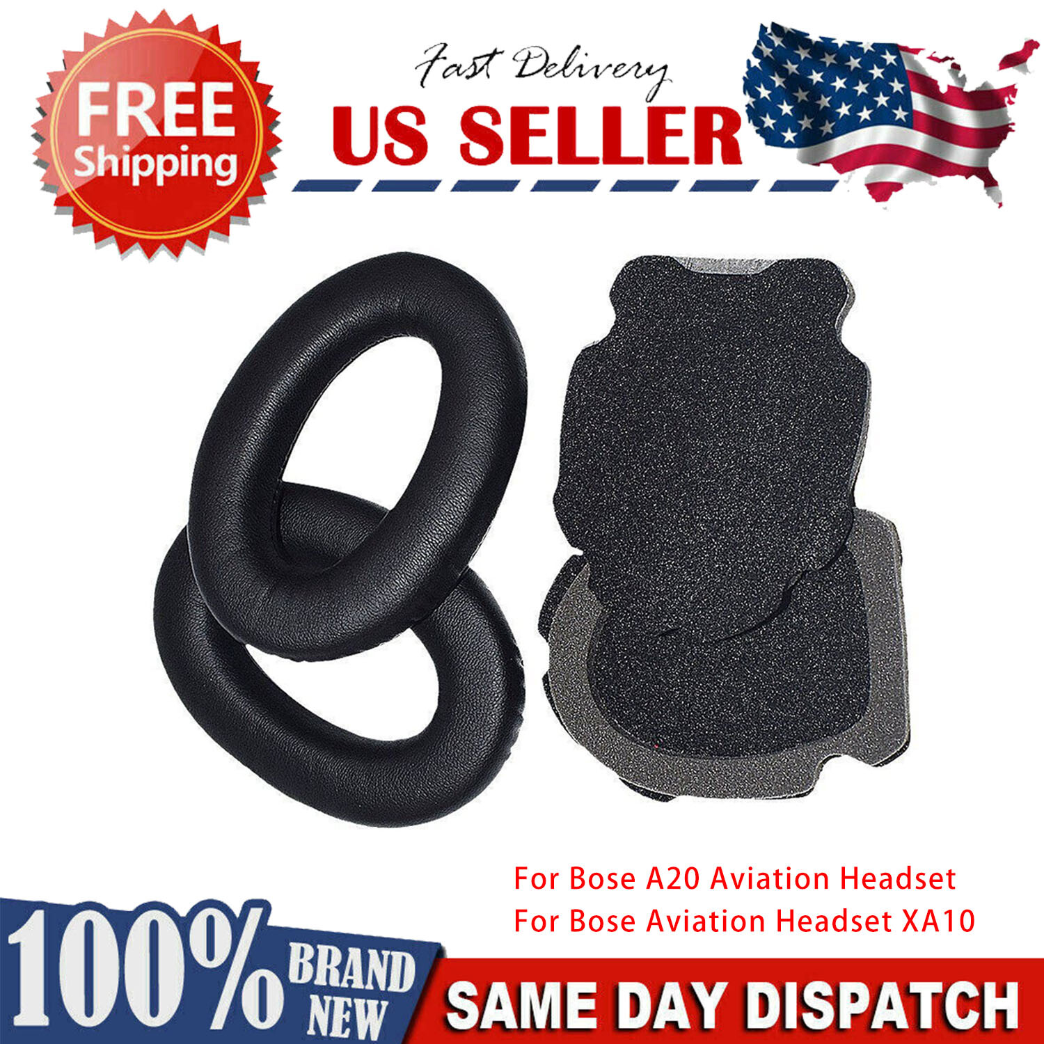 Replacement Ear pads cushions for Bose A20 A10 Aviation X A10 headphones