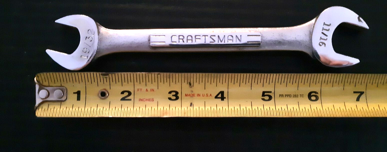 Vintage Craftsman 19/32" x 11/16" Double Open End Wrench -v- 44581 USA