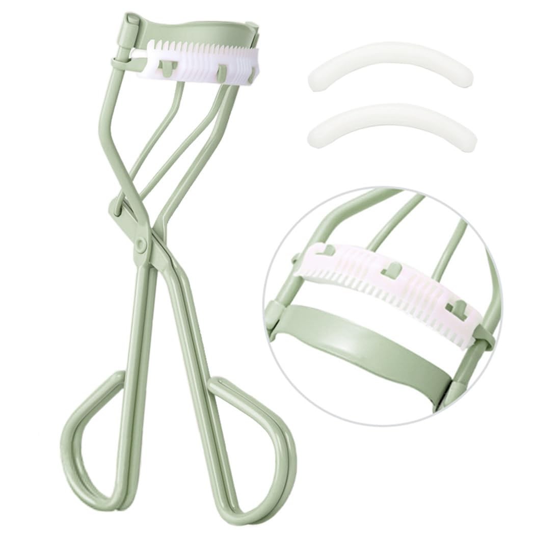 Eyelash Curlers with Built-in Comb 2 Replacement Refill Pads Makeup Tool