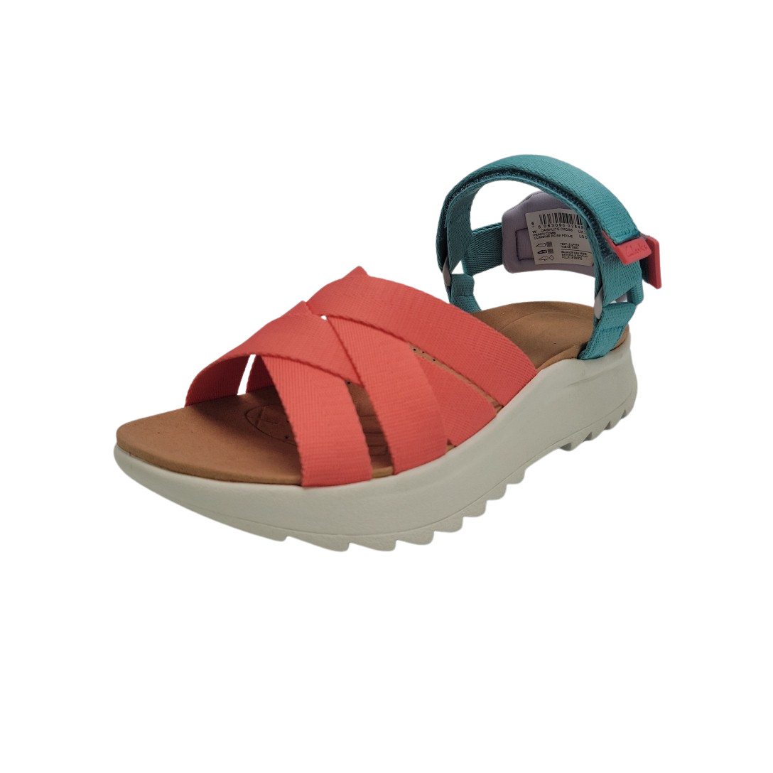 Clarks Dashlite Cross Womens Peach Combi Size 6 Sandals 70426 NEW!