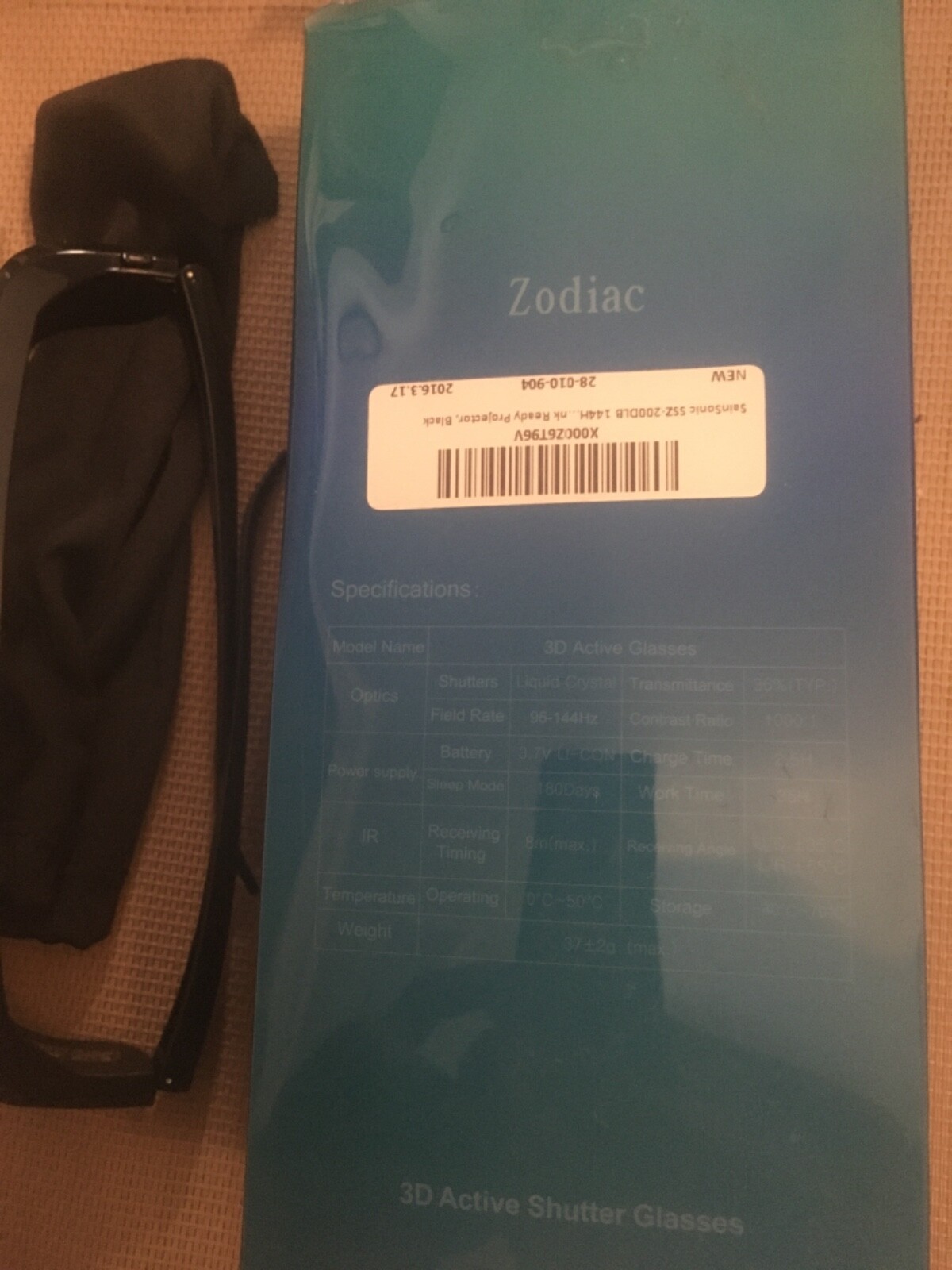 3D ACTIVE SHUTTER GLASSES ZODIAC