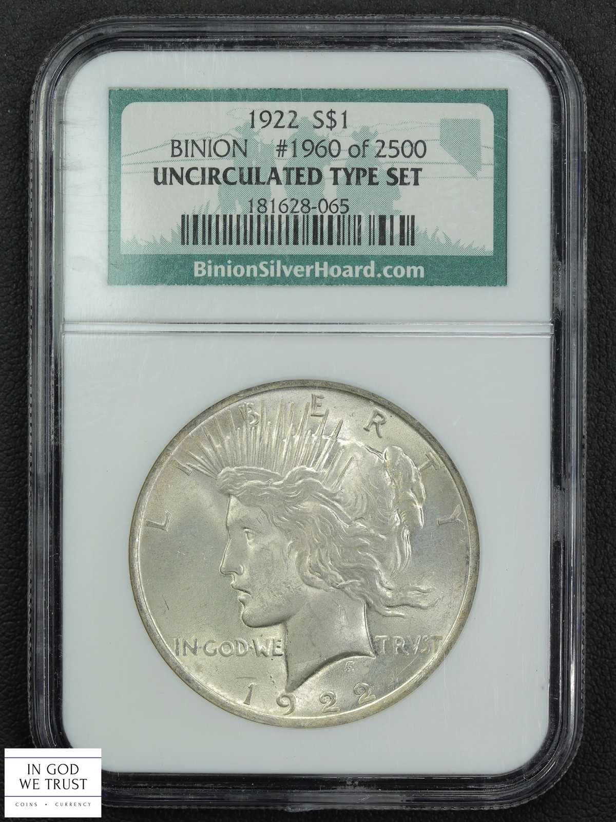 4-Coin Binion Hoard Uncirculated Silver Type Set NGC MS UNC