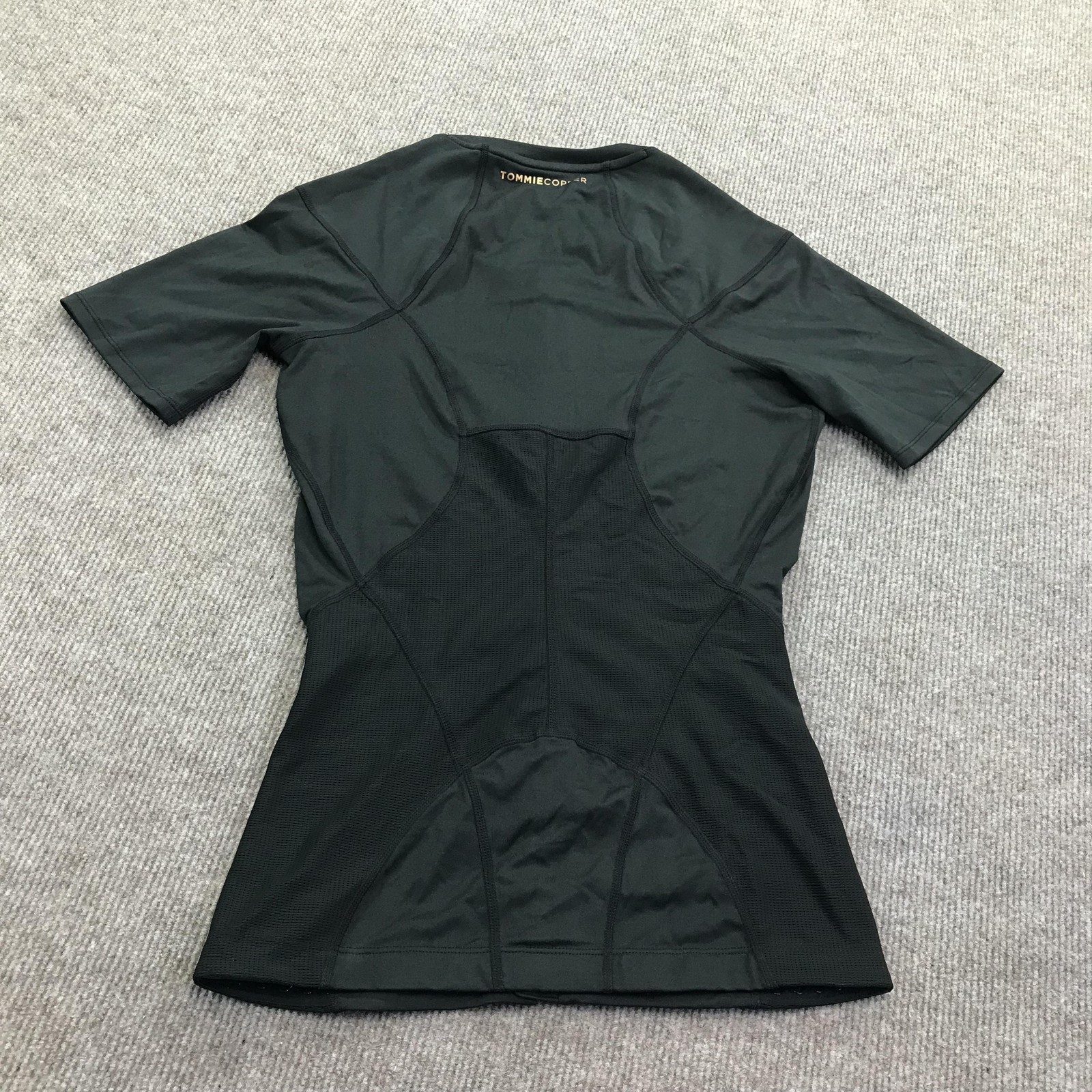 Tommie Copper Mens Medium Black Compression Shirt Lower Back Support Zip Top
