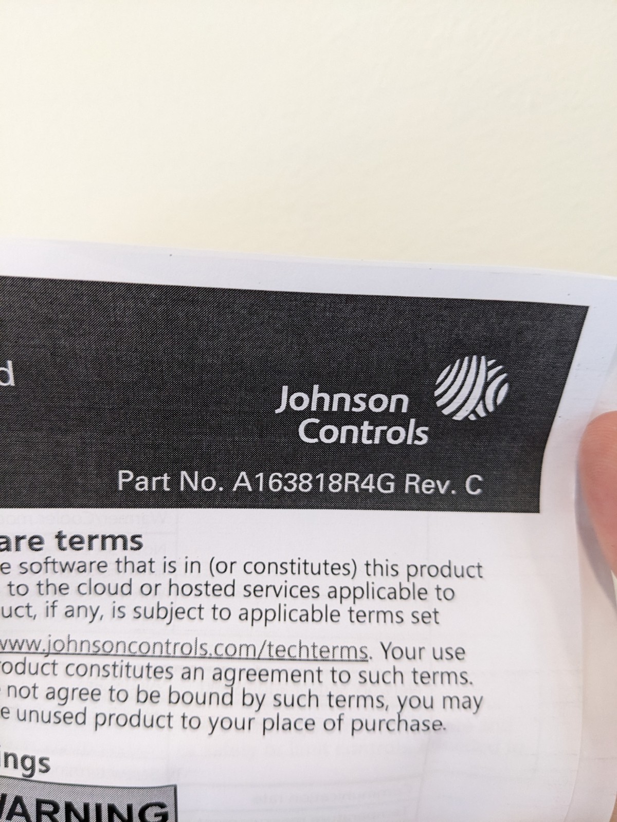 Johnson Controls A163818R4G Surface-Mounted NS8000 Series Network Sensor NEW
