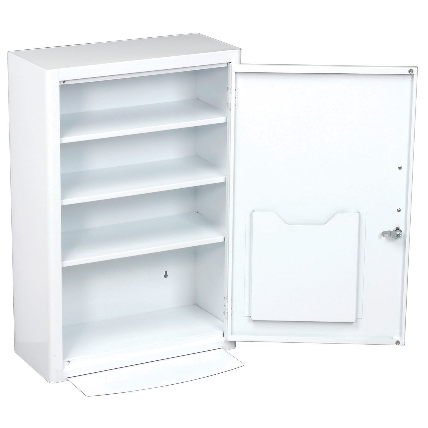 Steel Medicine Cabinet With Pull Out Shelf 18"W x 8"D x 27"H White