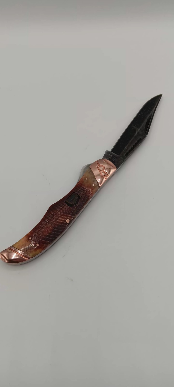 Rough Rider Jumbo Trapper Brown Stag Bone Stainless Folding Knife