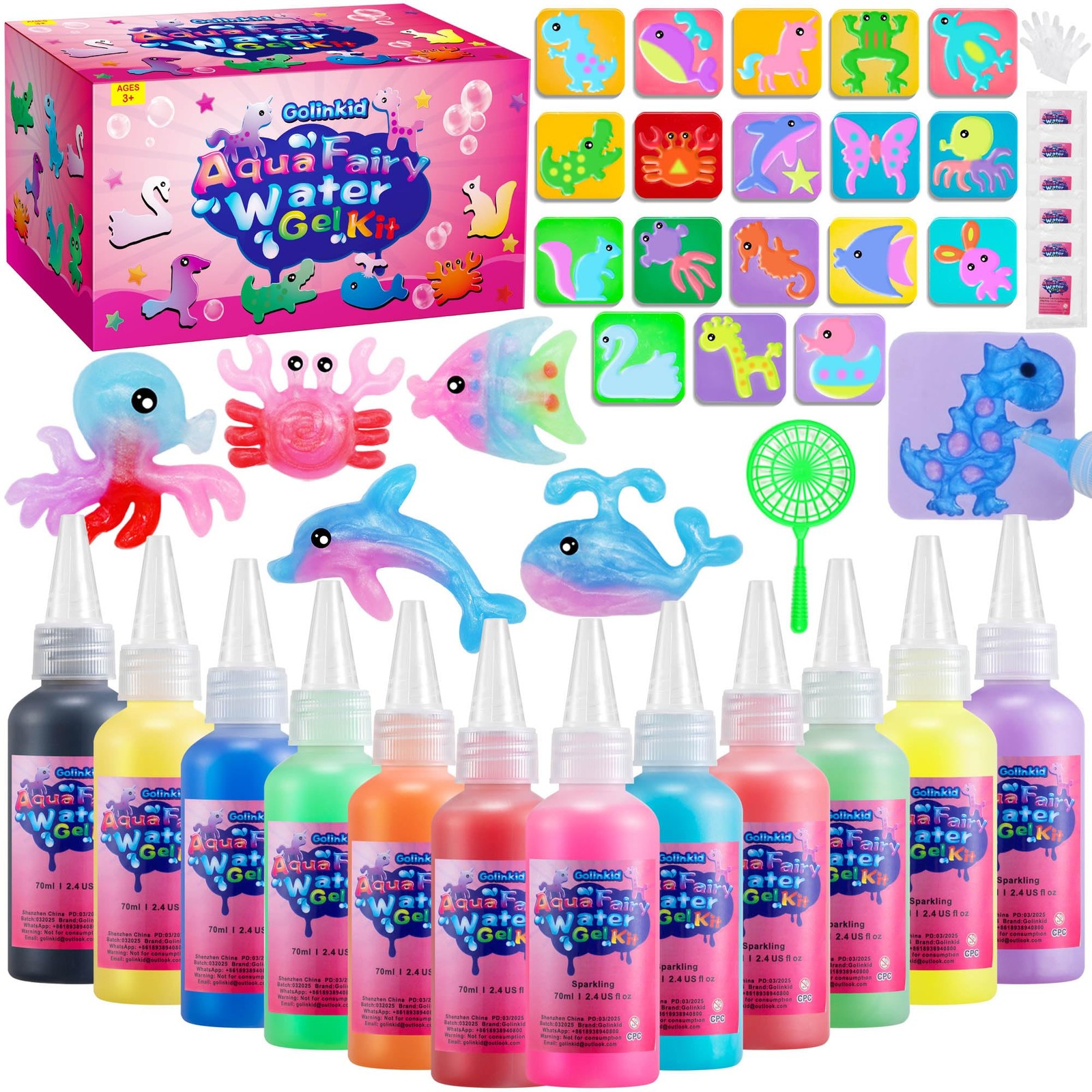 Golinkid Magic Water Elf Toy 70ML, Red, Yellow, Pink, Blue, Black, Green