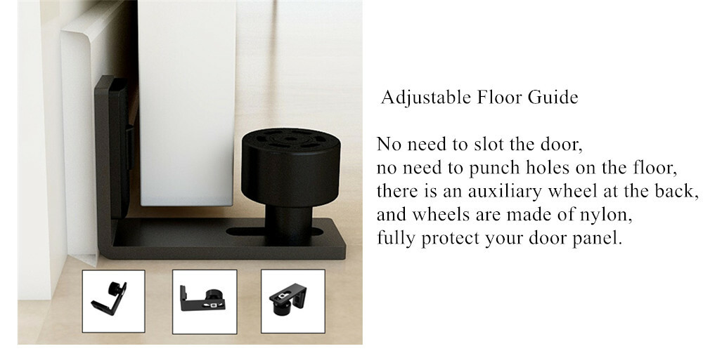 CCJH 1PC Adjustable Floor Guide for Sliding Barn Door Hardware Kit Wall-mounted