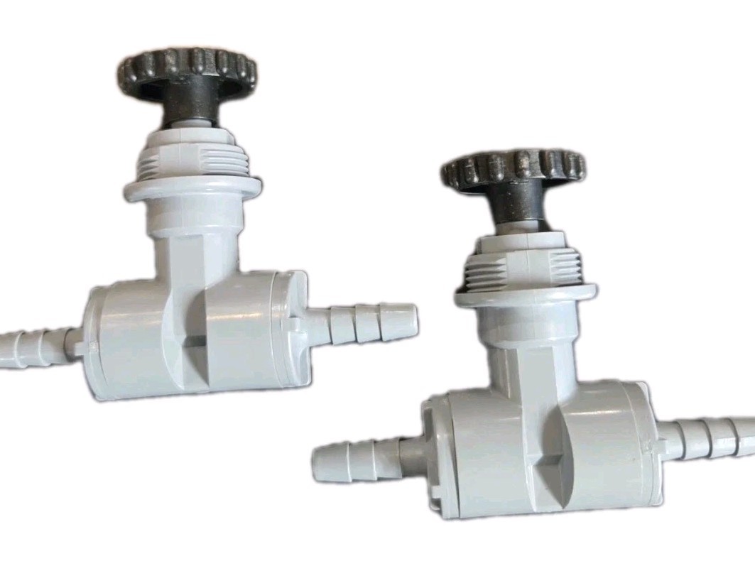 2x Manual Needle Valves 3/8” barbed  Stock High Precision