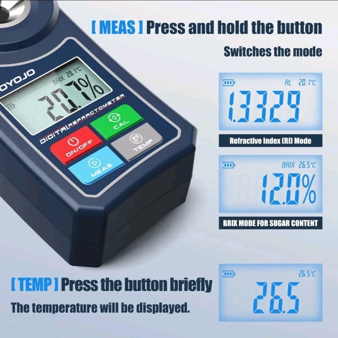 Digital Refractometer Brix Meter 0‑55% For Fruit Juice Sprite Sugar Tester Meter