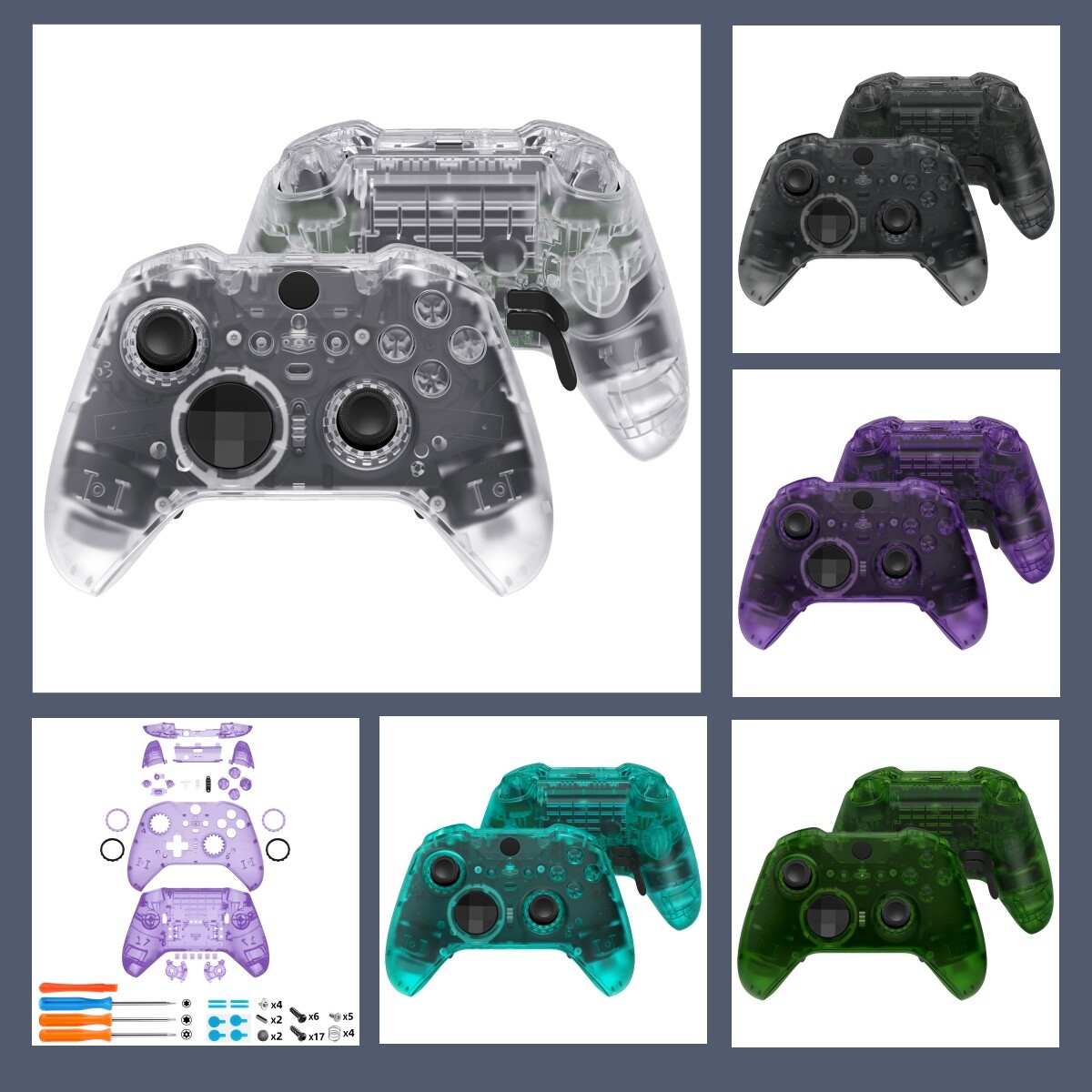 eXtremeRate Full Set Shell Buttons Case for Xbox One Elite Series 2 Controller