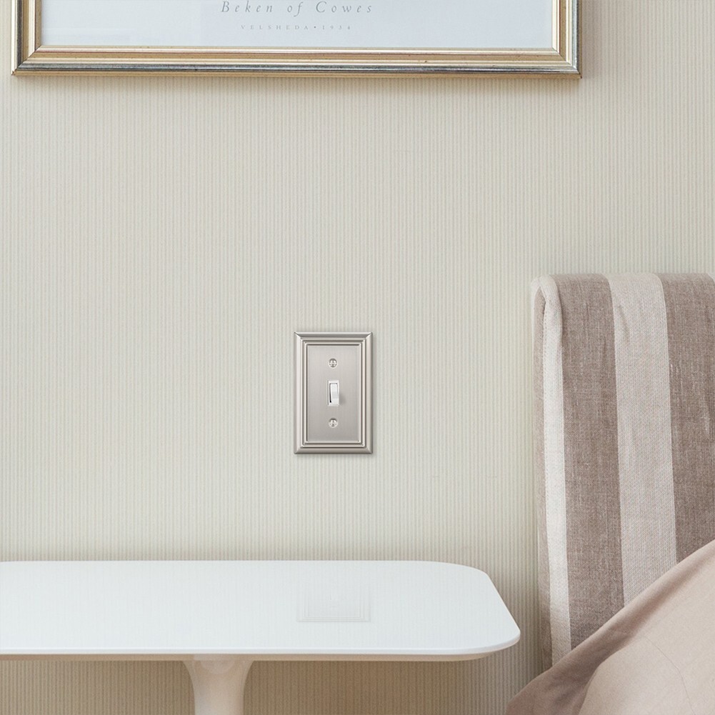 DEWENWILS 4-Pack Toggle Wall Plates, Brushed Nickel Light Switch Cover, Metal，
