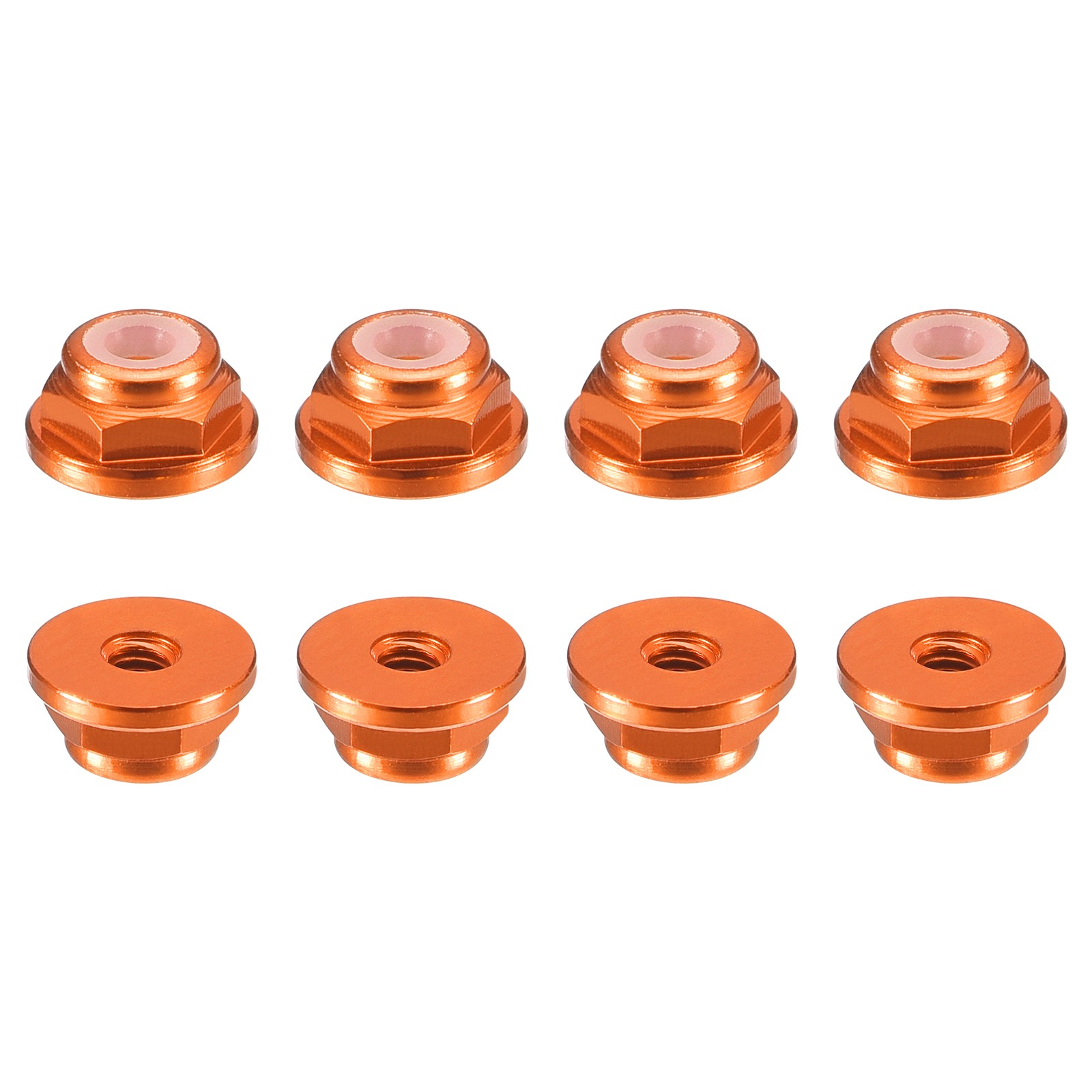 Nylon Insert Hex Lock Nuts, 8pcs - M2x0.4mm Self-Locking Nut(Orange)