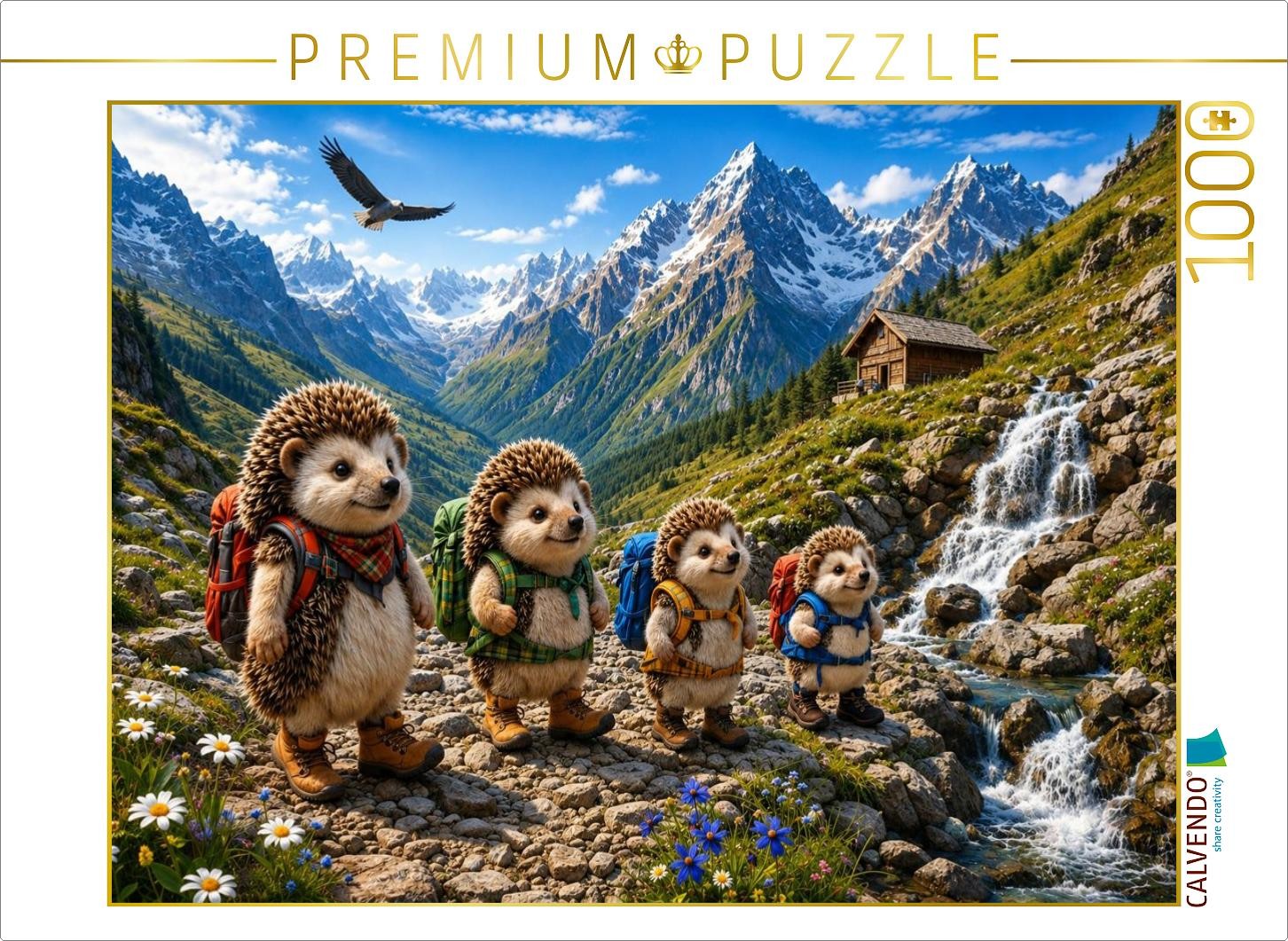 CALVENDO Puzzle Die Igelwanderer der Alpen | 1000 Teile Lege-Größe 64x48cm Foto-