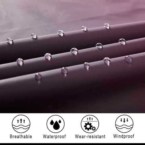 Hooded Rain Poncho for Adult, Waterproof Lightweight One Size Gradient Purple
