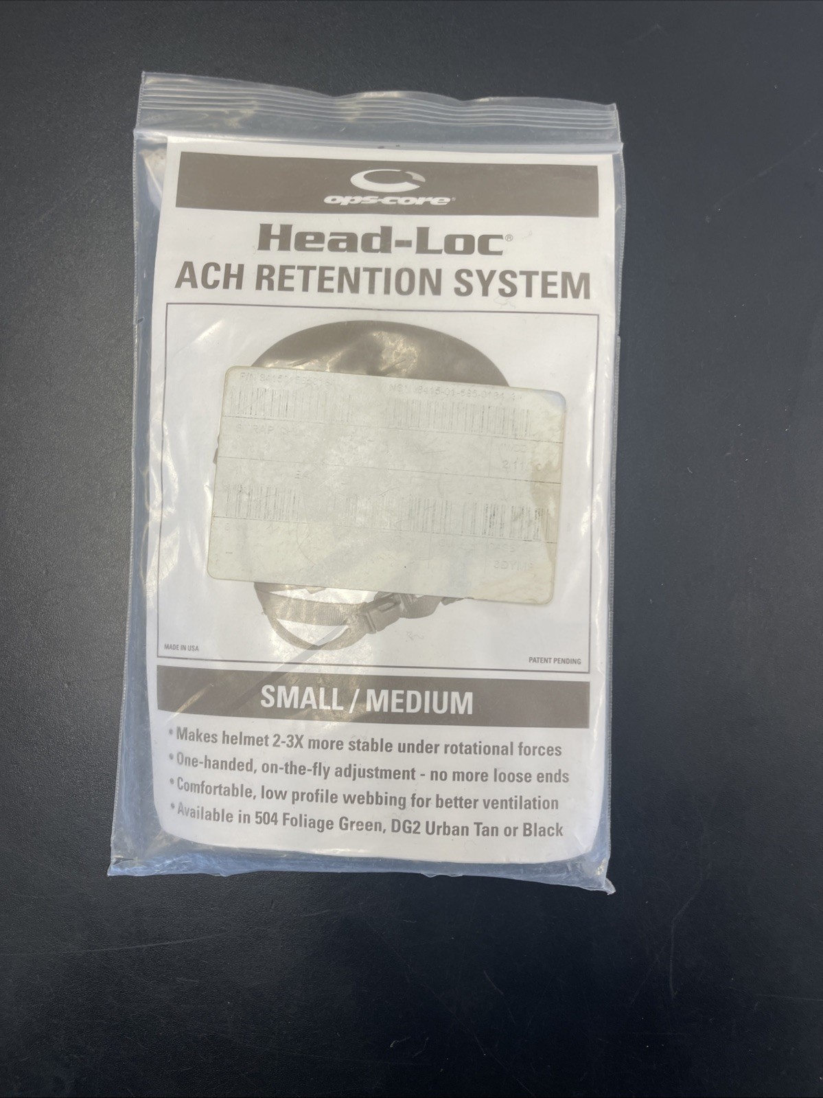 Ops Core Head-Loc ACH Retention System Small Medium