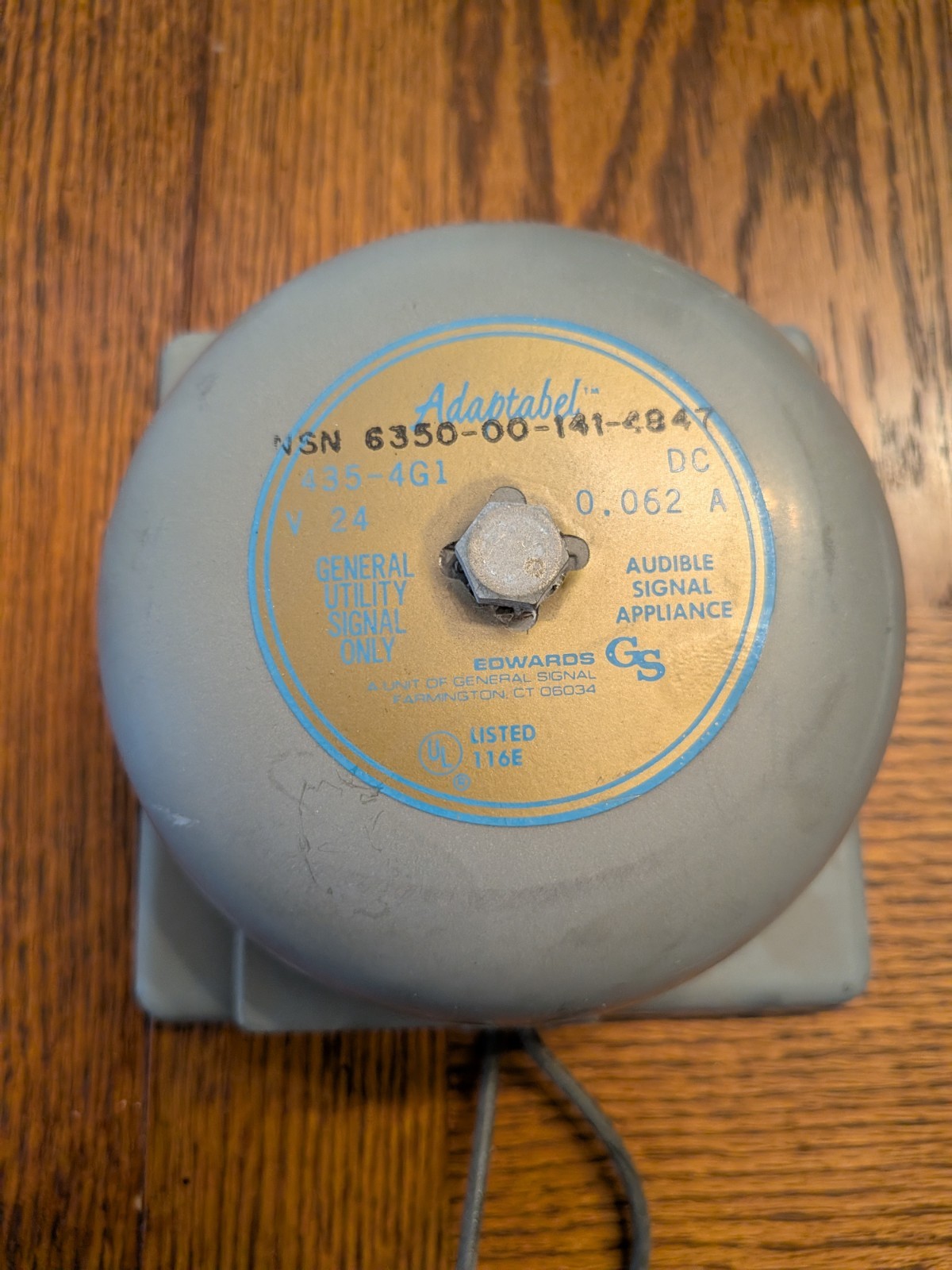 EDWARDS ADAPTABEL 435-4G1 BELL 24V Audible Signal (No Mounting Plate)