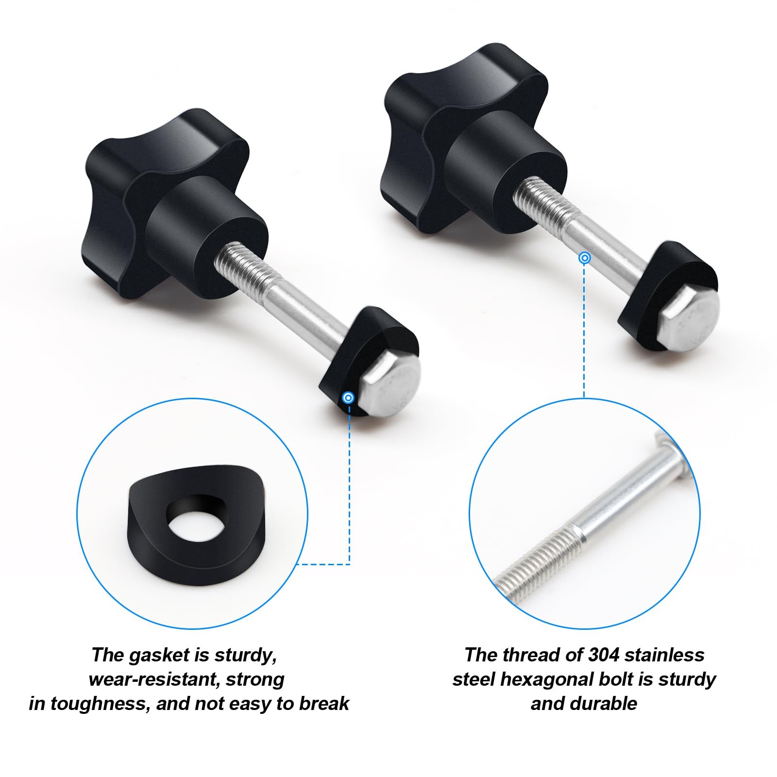 Yasdyri Rollator Walker Replacement Knob 2 PCS Arm Black