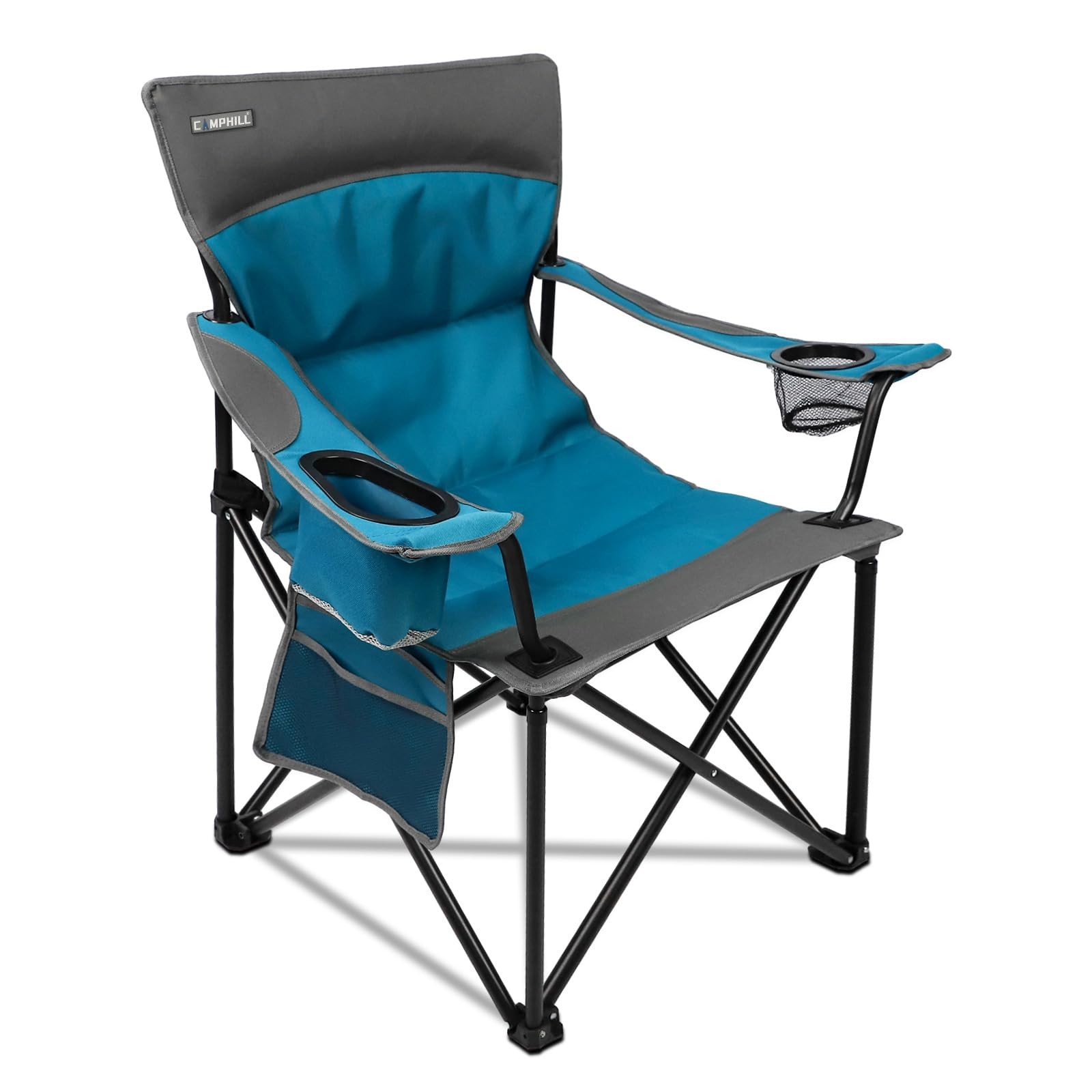 Oversized Portable Camping Chairs Collapsible Outdoor Chairs with Pocket and