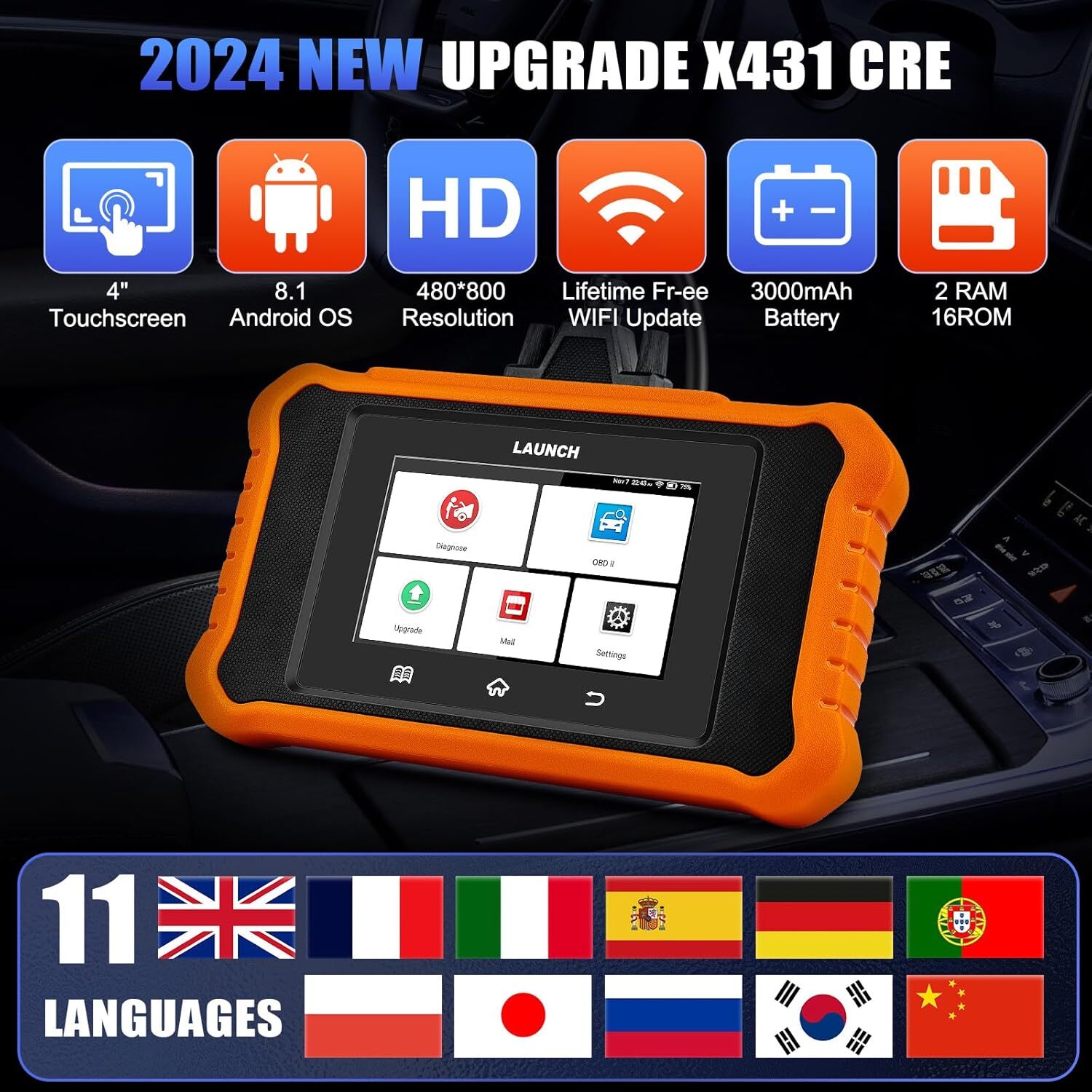 2025 LAUNCH Creader Elite 2.0 fit for Kia Full System Diagnostic OBD2 Scanner US