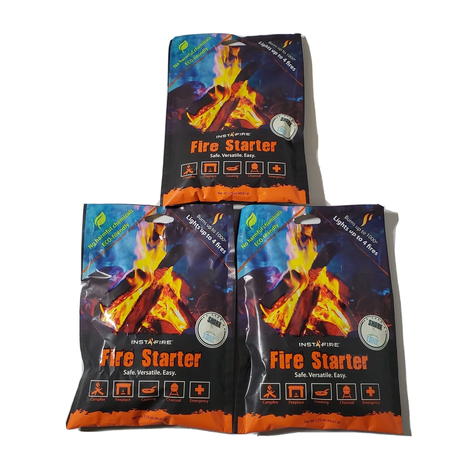 NEW Instafire MESQUITE Blend 3 Packs Great Fireplace Campfire Charcoal Emergency
