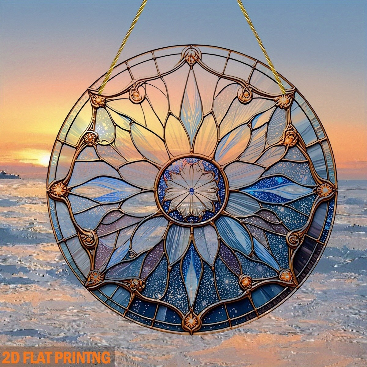 Sky Gradient Mandala Acrylic Suncatcher Spiritual Home Window Hanging Decoration