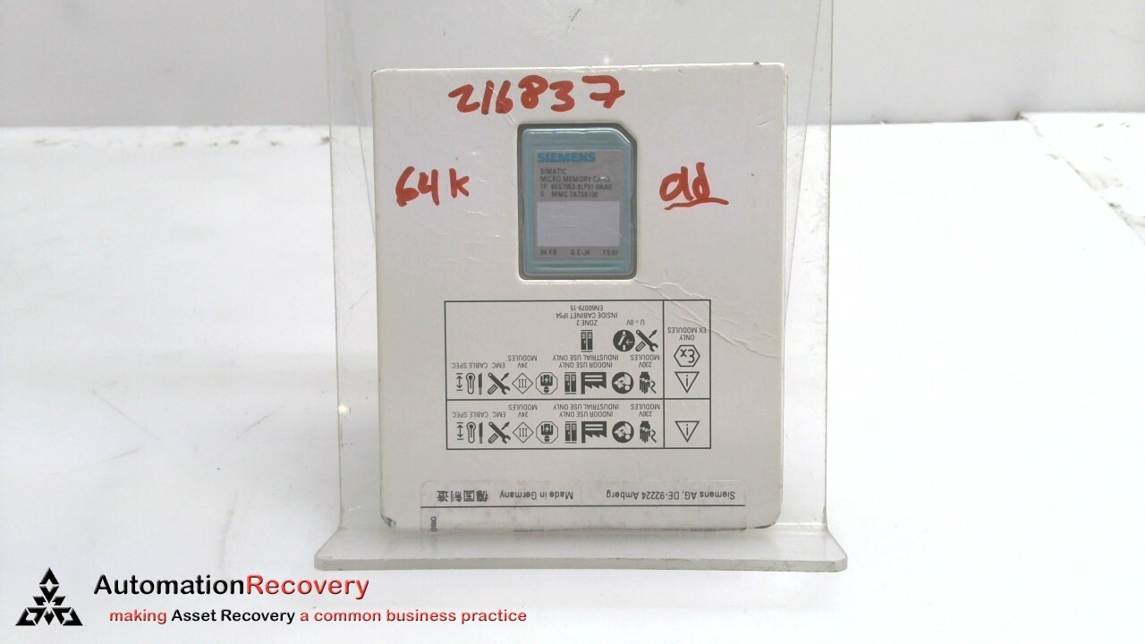 SIEMENS 6ES7953-8LF31-0AA0, SIMATIC MICRO MEMORY CARD, 64 KB #303239