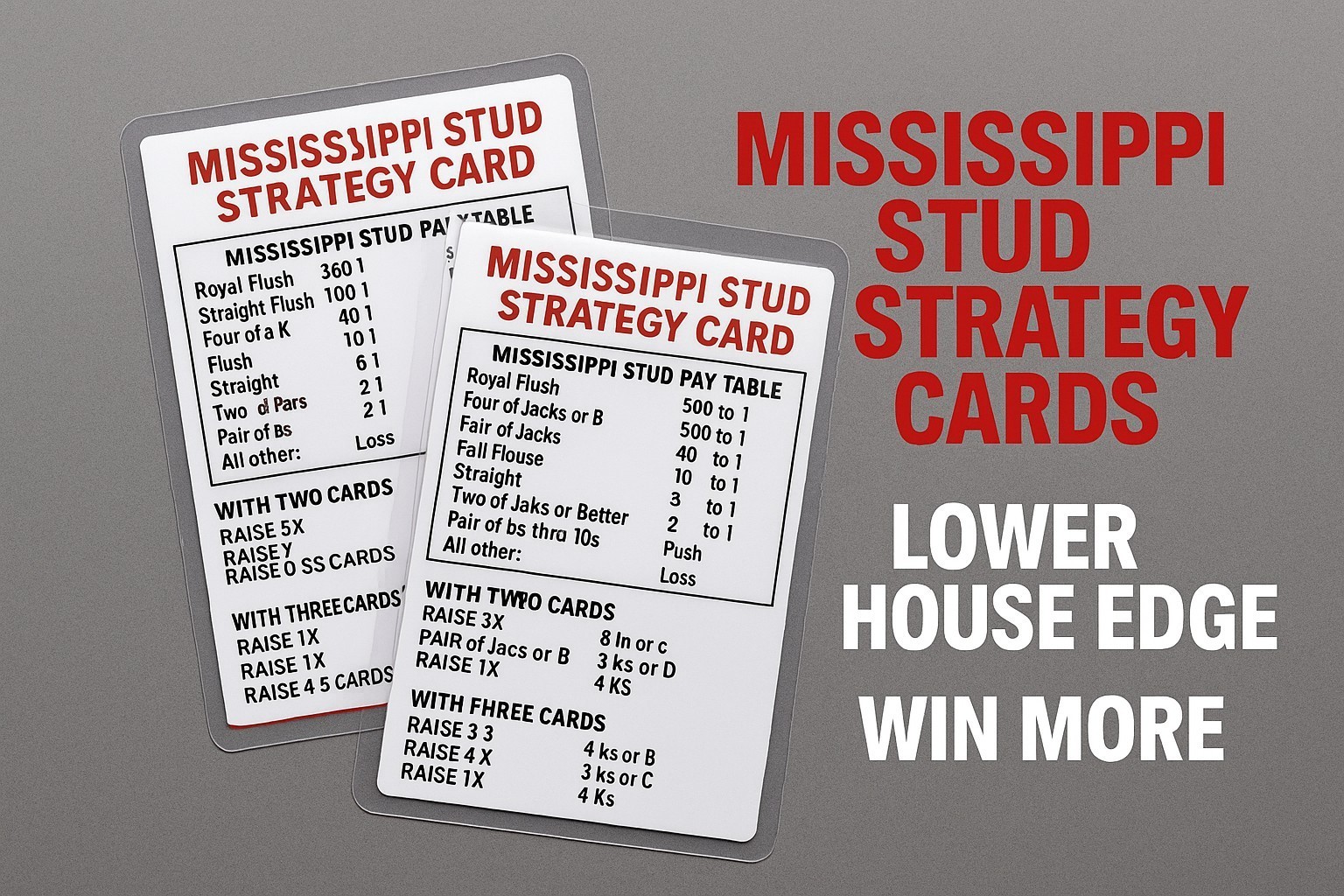 Mississippi Stud Poker Optimal Strategy Cards – Pro Tips / Low Edge Play Guide