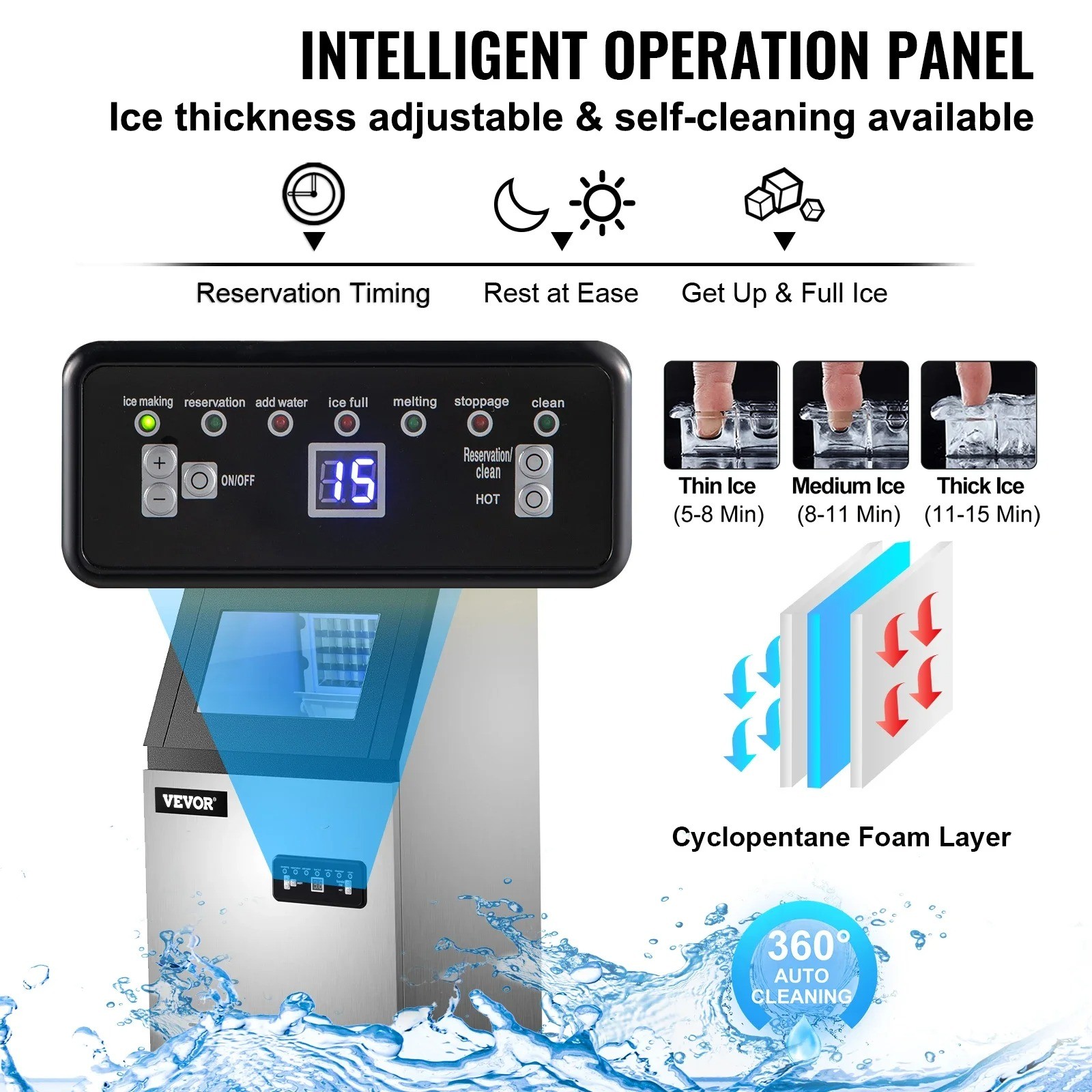 Commercial Ice Maker Ice Cube Machine Efficient Compressor Wide To Use