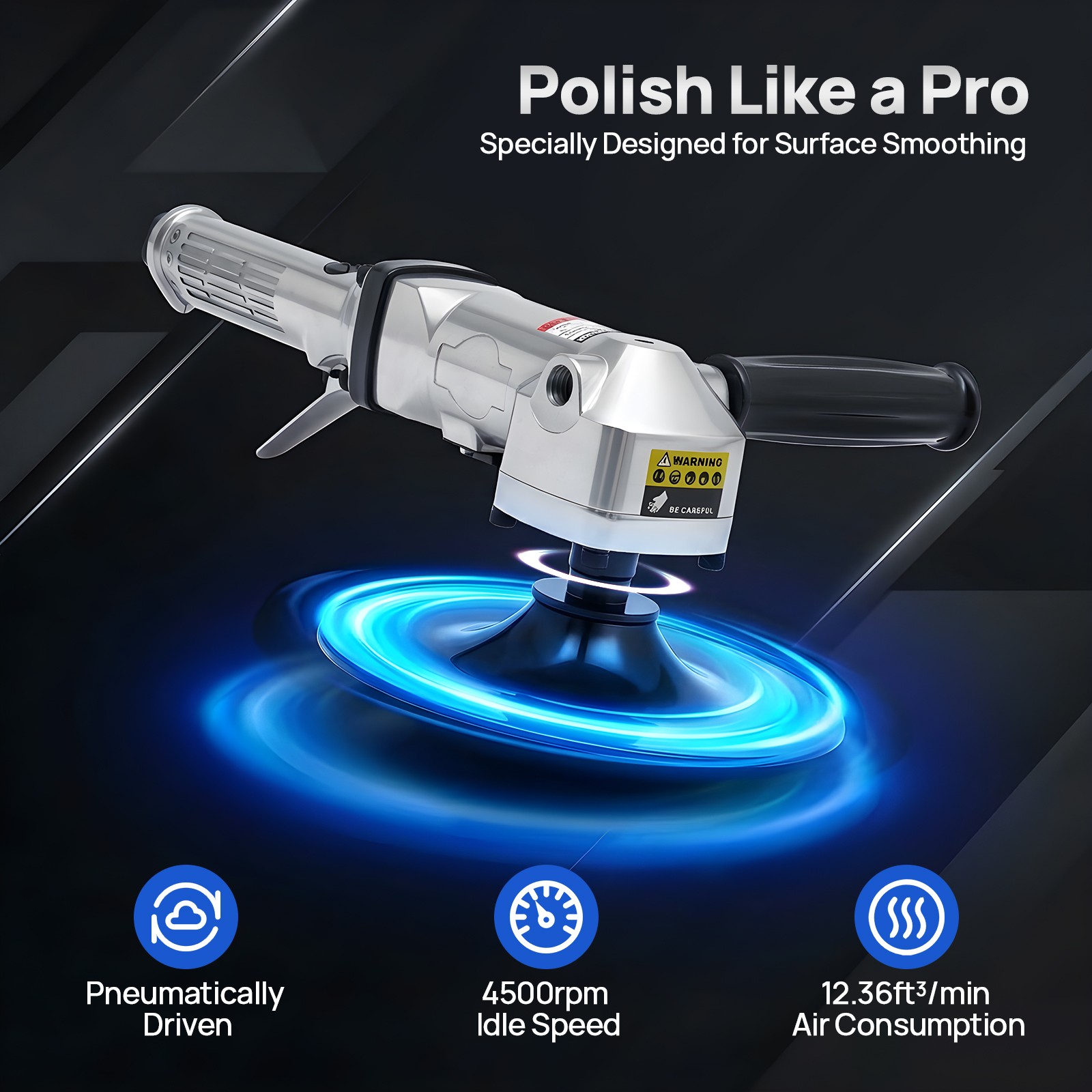 Air Angle Floor Stones Grinder Polishing Machine 7 Inch Pneumatic Angle Sander
