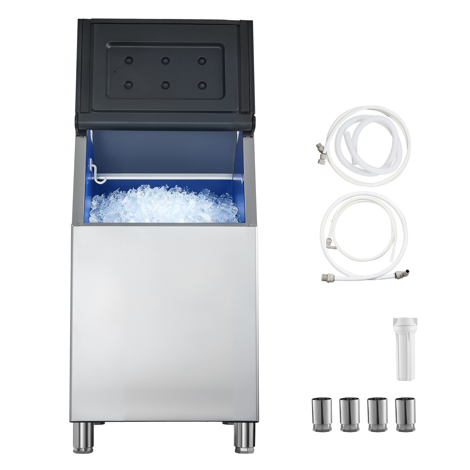 Uimoso Commercial Ice Maker Storage Bin 300lbs Capacity Stainless Steel