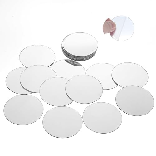 50Pcs Small Round Mirrors for Crafts, 2 Inch Mini Acrylic Round Mirror Tiles