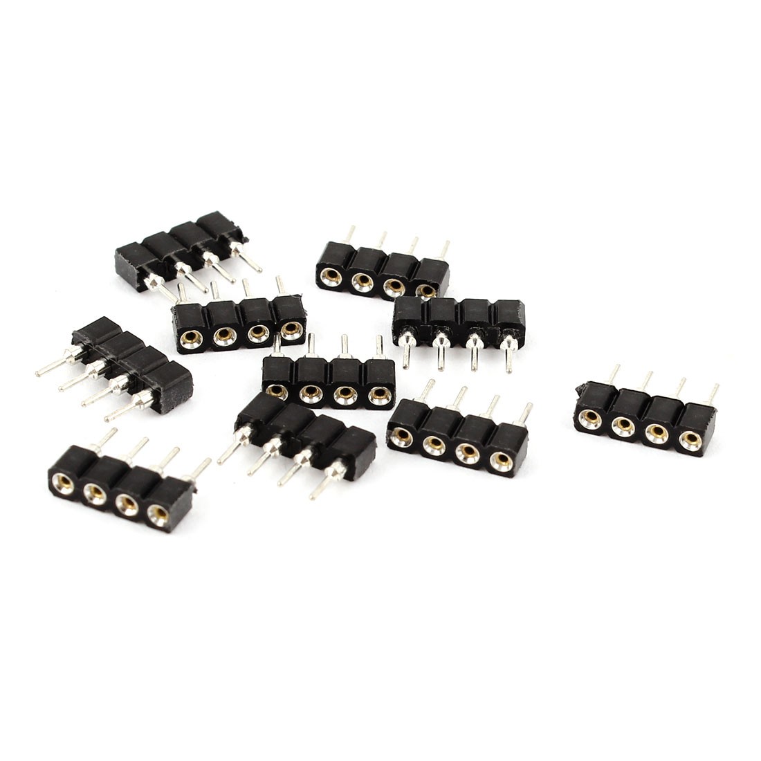 10 Pcs 4-Pin 10mm Male to Female Connector Black for RGB LED Strip Lights