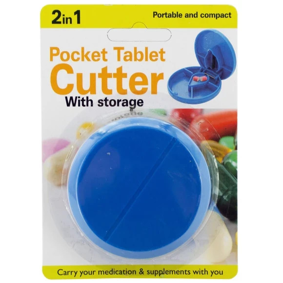 2-in-1 Compact Pill Splitter with Storage