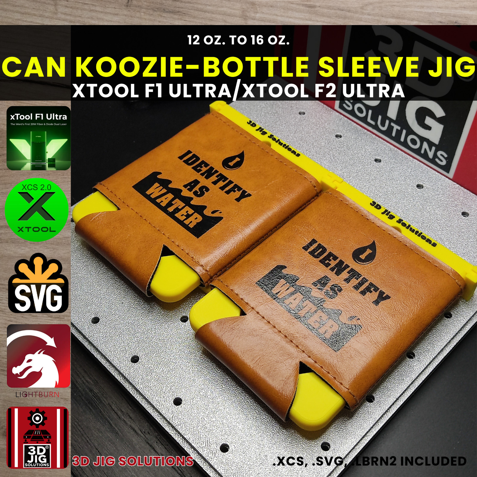 xTool F1 Ultra & F2 Ultra Koozie Jig | Bottle Cooler Laser Engraving Template