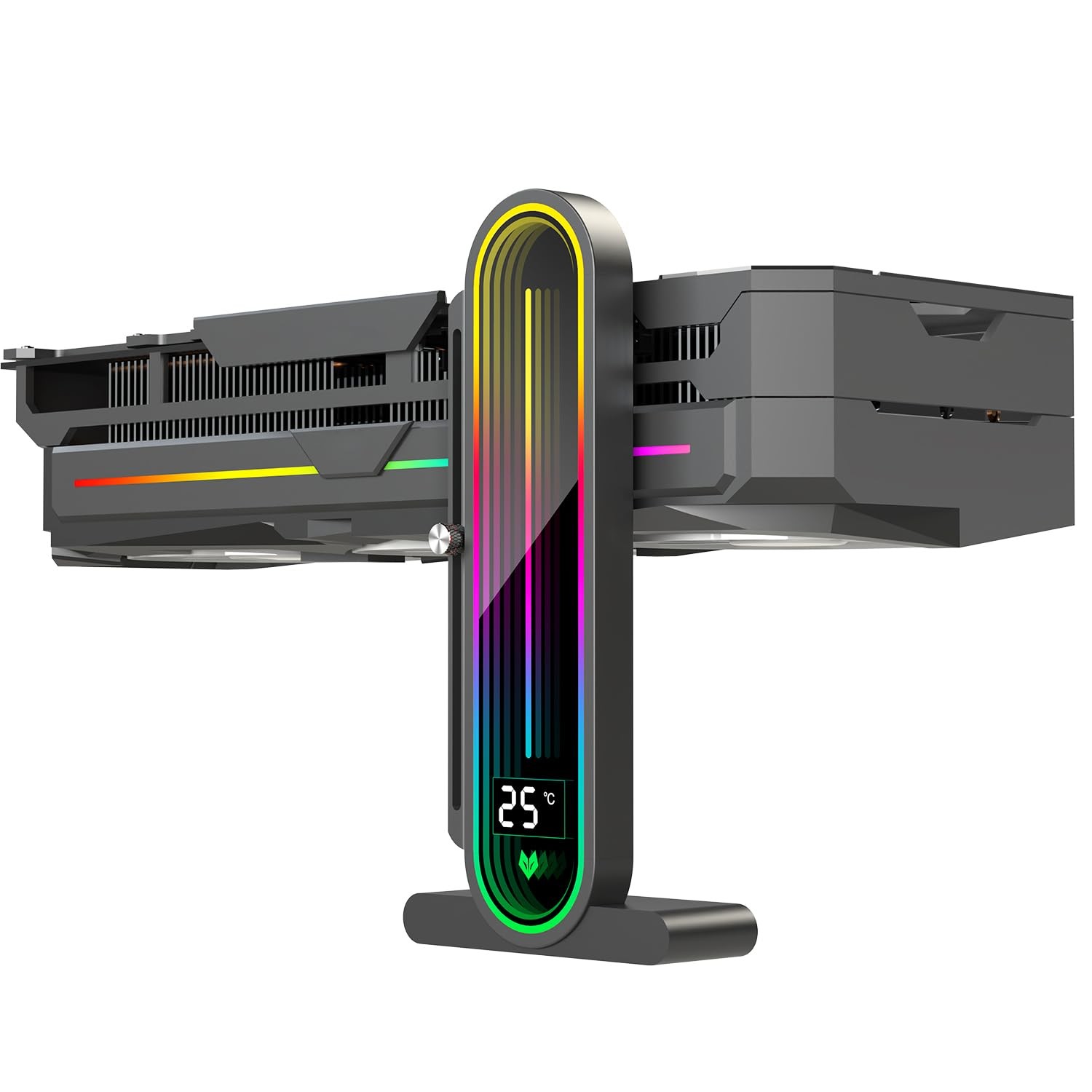 ARGB GPU Support Bracket, Universal GPU Bracket with Temperature Display, Gra...