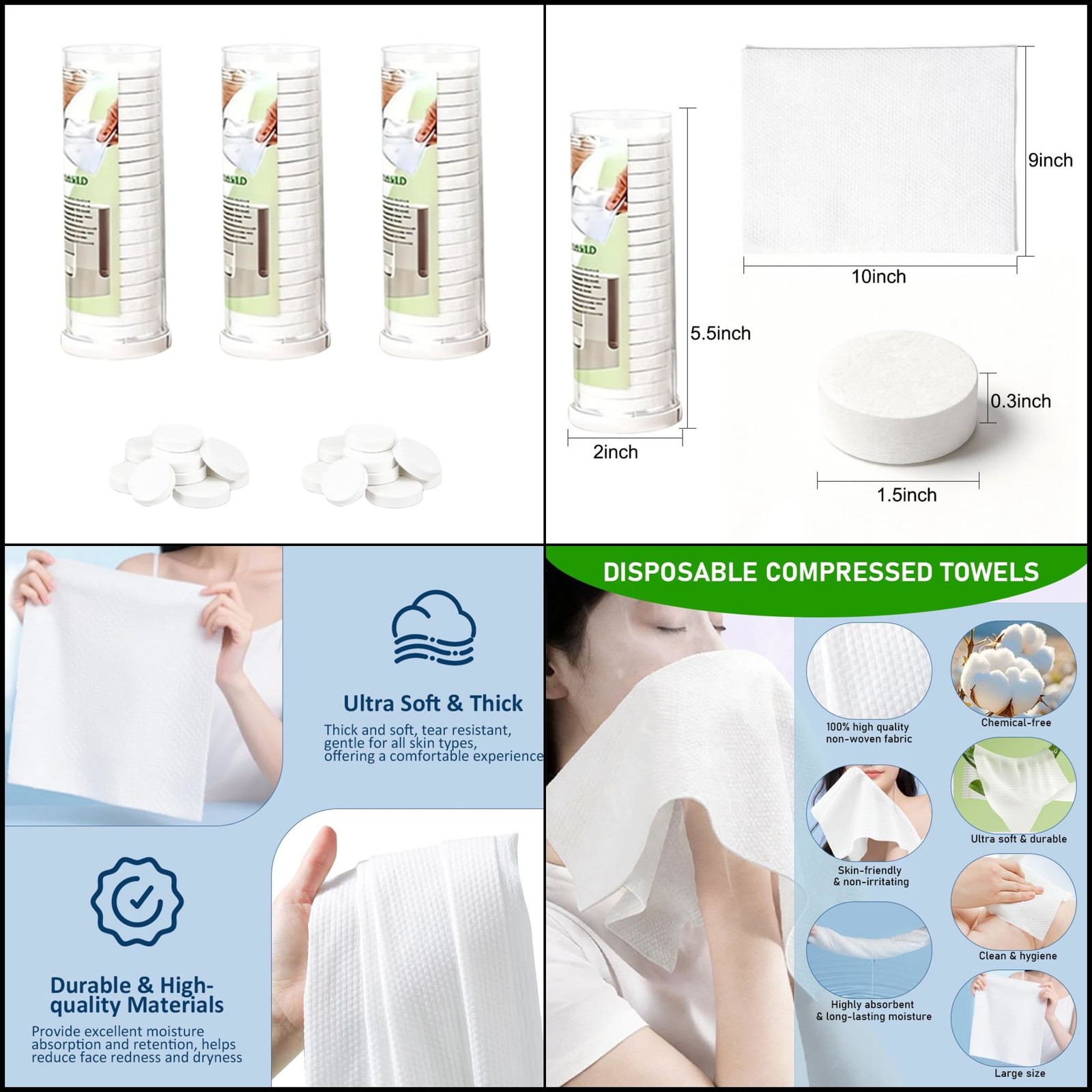 Towel Refills for Hot Face Smart Warmer 60 Pcs Disposable Compressed for Heater