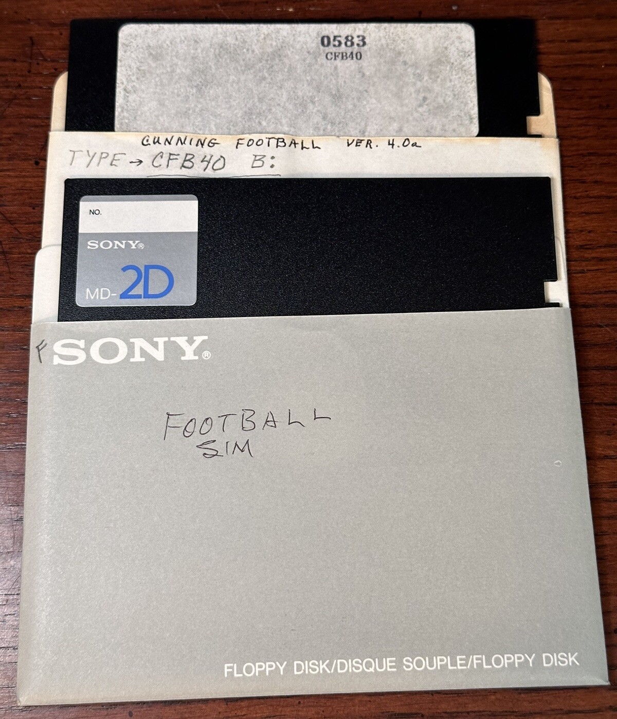 Cunning Football Version 4.0 5.25” Floppy 2-Disk Set IBM PC Tandy Vintage