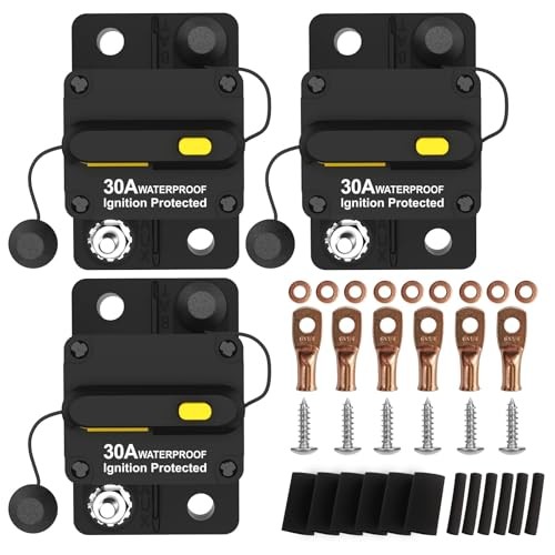 3 Packmp Circuit Breaker for Boat Trolling Motor Marine ATV Trailer 30A