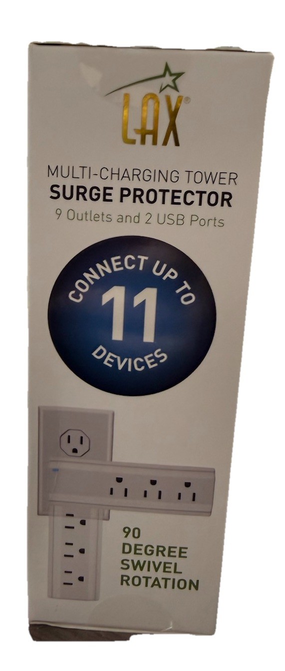 LAX -Multi-Charging Tower Surge Protector - Charge 11 Devices