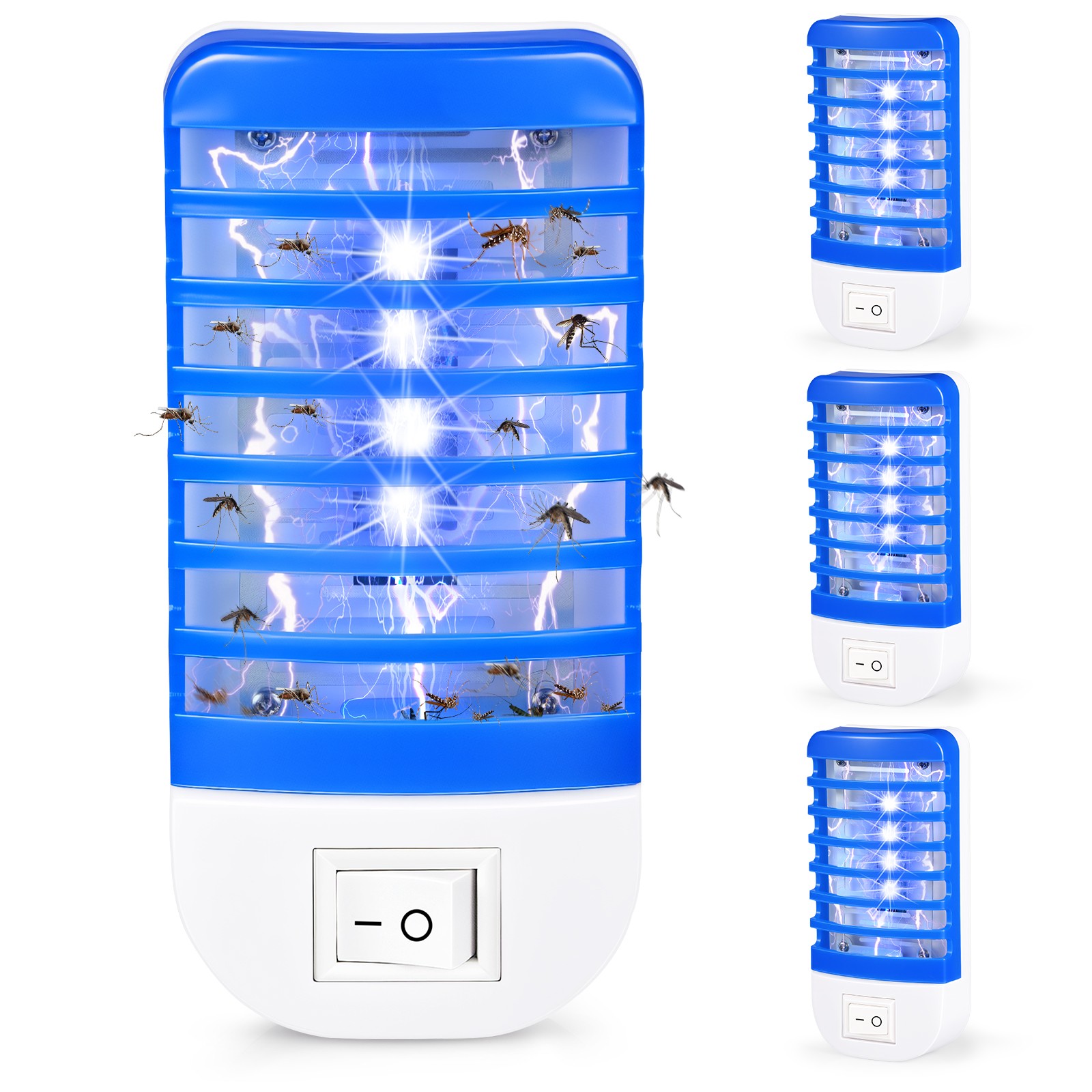 Rectangular Dark Blue Mosquito Killers (4): Perfect for Home & Patio