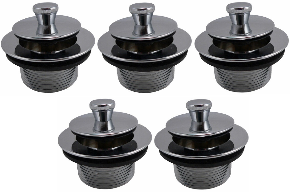 (5) Keeney K826-34PC Chrome Quick Roller Tub Drain Stoppers