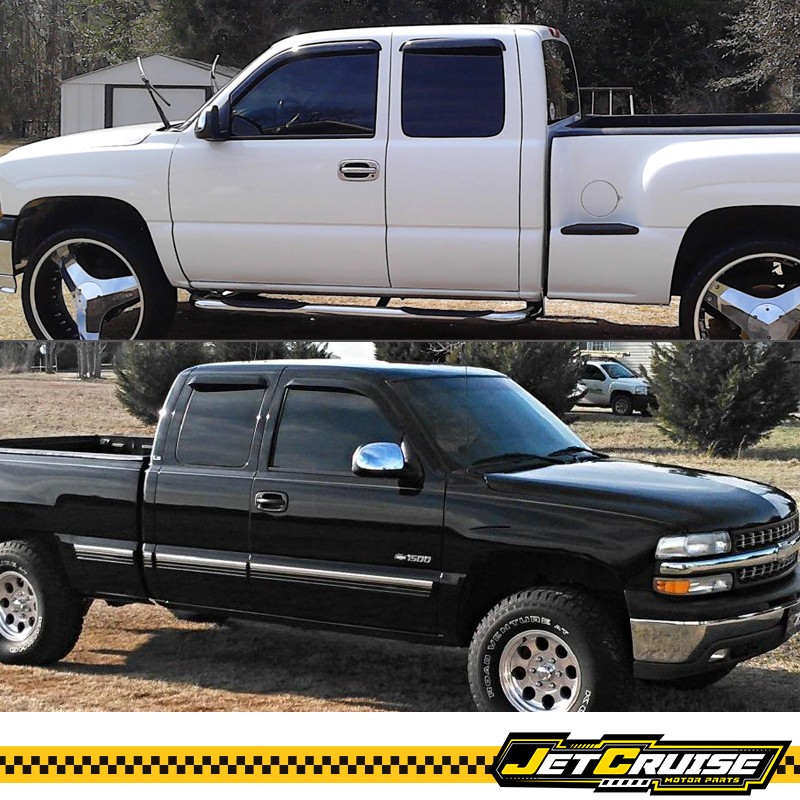 Fits 99-06 Silverado Sierra Extended Cab Acrylic Window Visors Rain Sun Guards