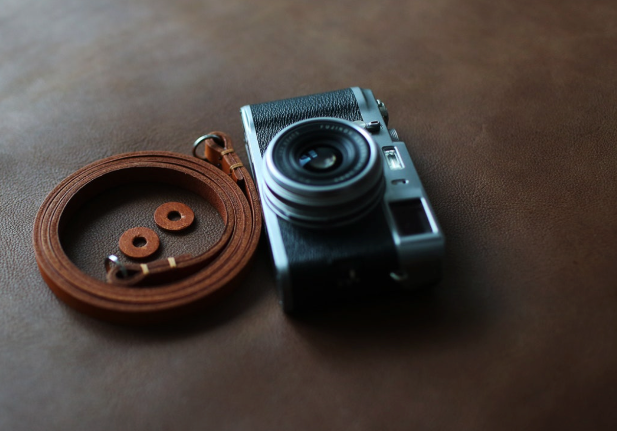 10mm thick brown leather handmade camera neck shoulder strap | windmup